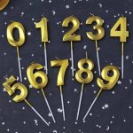 Golden Number Candles(Pack of 5 single digit)