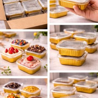 foil bake and serve container with lid