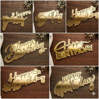 Acrylic Happy Birthday Side toppers (5 pcs pack)